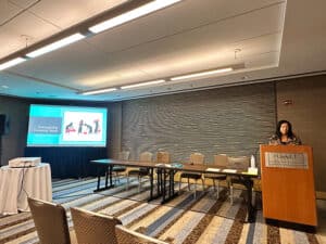 Photo AKD's Distinguished Lecturer Dr. Mary Romero at the 2025 American Sociological Association meetings in Chicago.